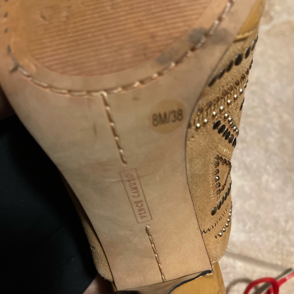 Tan Studs Vince Camuto sling back heels - Picture 6 of 6